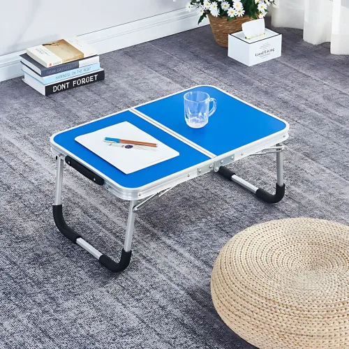 Складаний компактний стіл Folding table AND844-846 для ноутбука, пікніка, кемпінгу, білий Синій