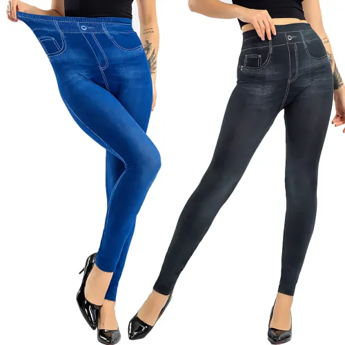 Джегінси Slim`N Lift jeggings Caresse Jeans, що стягують легінси для моделювання фігури, SM — 5XL, чорний - фото 4