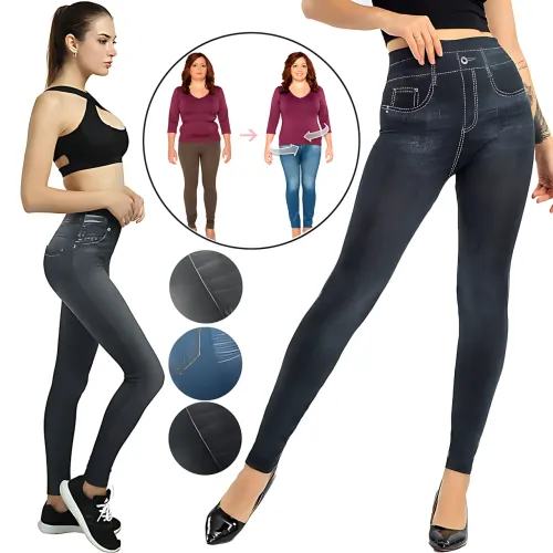 Джегінси Slim`N Lift jeggings Caresse Jeans, що стягують легінси для моделювання фігури, SM — 5XL, чорний