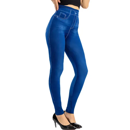 Джегінси Slim`N Lift jeggings Caresse Jeans, що стягують легінси для моделювання фігури, SM — 5XL, чорний Синій - фото 5