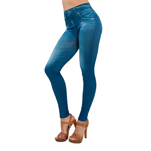 Джегінси Slim`N Lift jeggings Caresse Jeans, що стягують легінси для моделювання фігури, SM — 5XL, чорний Синій - фото 2