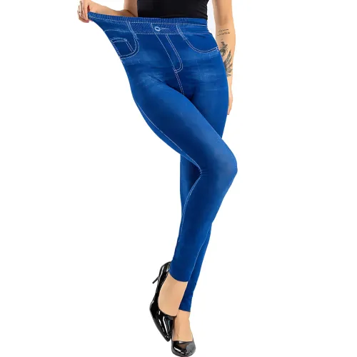 Джегінси Slim`N Lift jeggings Caresse Jeans, що стягують легінси для моделювання фігури, SM — 5XL, чорний Синій - фото 6