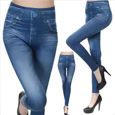 Джеггинсы Slim`N Lift jeggings Caresse Jeans, утягивающие леггинсы для моделирования фигуры, SM - 5XL, черный Синий