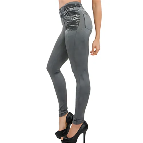 Джегінси Slim`N Lift jeggings Caresse Jeans, що стягують легінси для моделювання фігури, SM — 5XL, чорний Сірий - фото 2