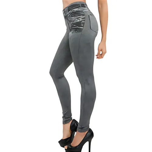 Джегінси Slim`N Lift jeggings Caresse Jeans, що стягують легінси для моделювання фігури, SM — 5XL, чорний Сірий - фото 2