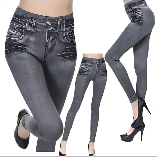 Джегінси Slim`N Lift jeggings Caresse Jeans, що стягують легінси для моделювання фігури, SM — 5XL, чорний Сірий