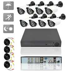 Набір відеоспостереження DVR KIT 945, реєстратор + 8 камер, Gibrid, комплект вуличного/внутрішнього відеоспостереження