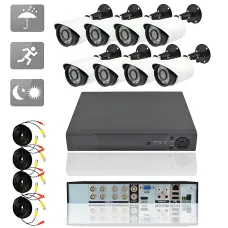Набір відеоспостереження DVR KIT 945, реєстратор + 8 камер, Gibrid, комплект вуличного/внутрішнього відеоспостереження
