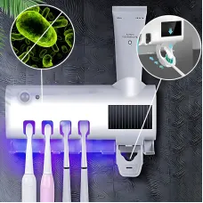 Диспенсер 3 в 1 Toothbrush steril, тримач і УФ стерилізатор зубних щіток із дозатором зубної пасти