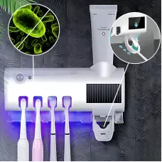 Диспенсер 3 в 1 Toothbrush steril, тримач і УФ стерилізатор зубних щіток із дозатором зубної пасти
