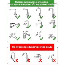 Насадка SPLASH HEAD, що обертається перехідник на змішувач, поворотний аератор на кран, метал
