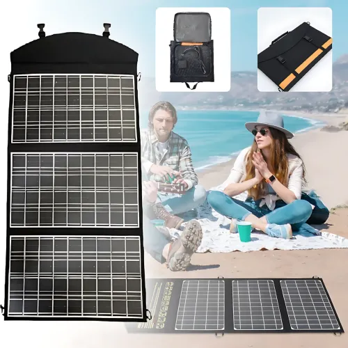 Складана Сонячна Панель 100W з трьома секціями, портативна сонячна панель із монокристалічною батареєю