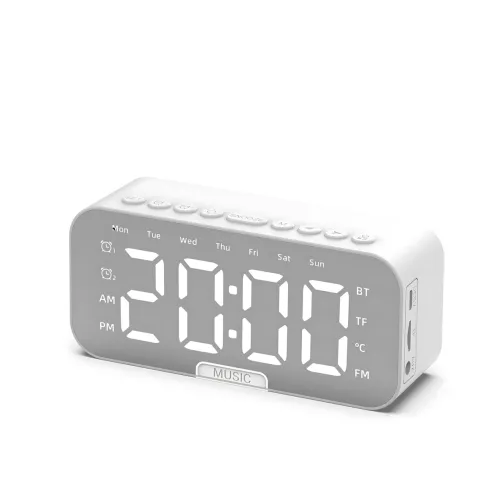 Дзеркальна мобільна колонка з годинником Q5 BT, 3W, Bluetooth, 2000 мА·год, РК-дисплей, FM-радіо, будильник, TF - фото 2