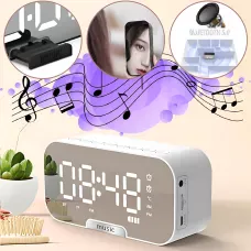 Дзеркальна мобільна колонка з годинником Q5 BT, 3W, Bluetooth, 2000 мА·год, РК-дисплей, FM-радіо, будильник, TF