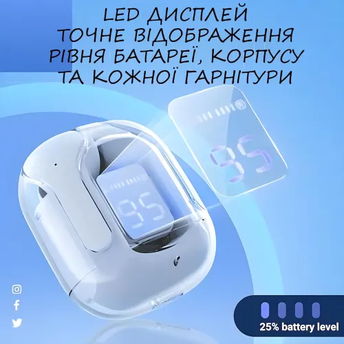 Бездротові навушники Bluetooth ultrapods з мікрофоном, 250 мА·год, сумісні з Android і Apple, діапазон 10 м Білий - фото 8
