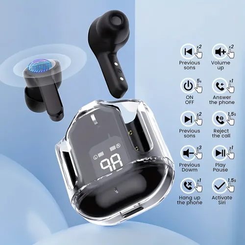 Бездротові навушники Bluetooth ultrapods з мікрофоном, 250 мА·год, сумісні з Android і Apple, діапазон 10 м Блакитний - фото 8
