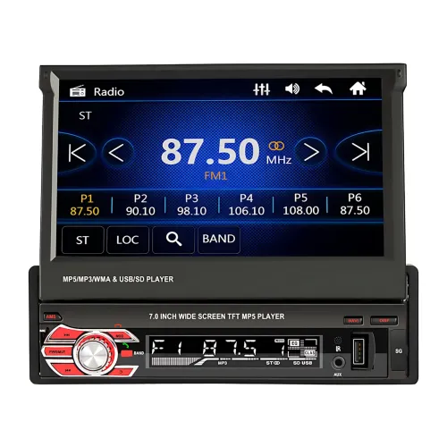Авто магнітола SWM 9612G з висувним екраном 7, Bluetooth Car Stereo, 1DIN, з камерою заднього огляду - фото 2