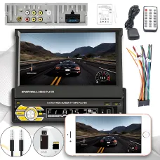 Авто магнітола SWM 9612G з висувним екраном 7, Bluetooth Car Stereo, 1DIN, з камерою заднього огляду
