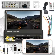 Авто магнитола SWM 9612G с выдвижным экраном 7'', Bluetooth Car Stereo, 1DIN, с камерой заднего вида