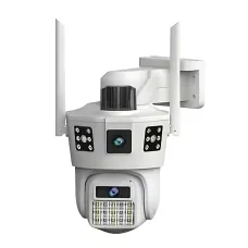 Вулична Wi-Fi камера відеоспостереження 12 Мп SD 39 з поворотом і нічним баченням, з 2 лінзами та 4G