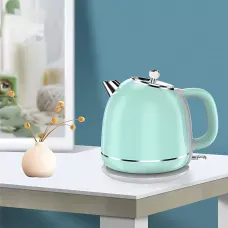 Электрочайник YD-1831, винтажный чайник мощностью 1800W, объемом 1.8 л с индикацией нагрева, бежевый Зеленый