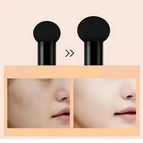 Кушон Houmai Beauty Cream Concealer, спонж з bb крем-пудрою світлий бежевий - фото 5