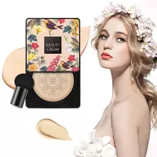 Кушон Houmai Beauty Cream Concealer, спонж з bb крем-пудрою світлий бежевий