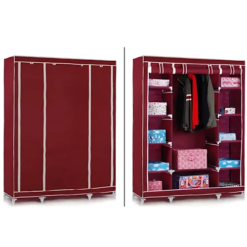 Портативна тканинна шафа органайзер Storage Wardrobe HCX 68130 на 3 секції, 175х45х130 см - фото 5