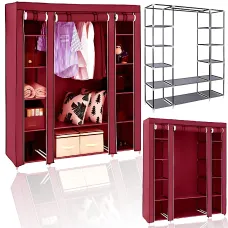 Портативна тканинна шафа органайзер Storage Wardrobe HCX 68130 на 3 секції, 175х45х130 см