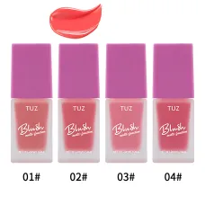 Кремовий мультитаскер TUZ Liquid Blush Brightens, з матовим фінішем, водонепроникний, 20 мл, 4 відтінки Червоний