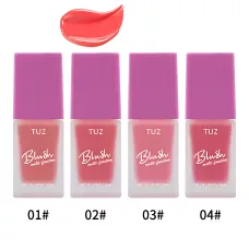 Кремовий мультитаскер TUZ Liquid Blush Brightens, з матовим фінішем, водонепроникний, 20 мл, 4 відтінки Червоний