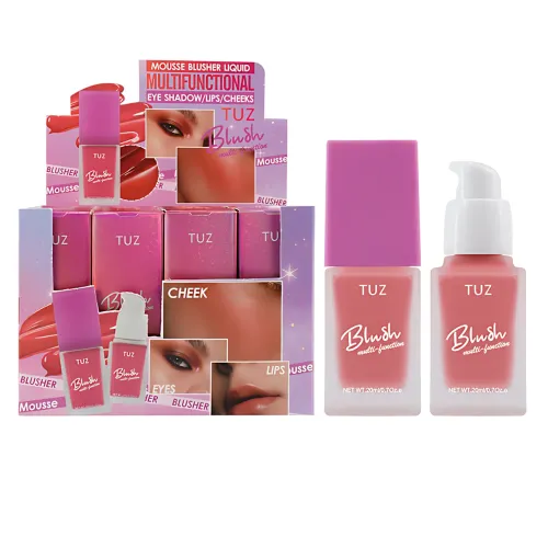 Кремовий мультитаскер TUZ Liquid Blush Brightens, з матовим фінішем, водонепроникний, 20 мл, 4 відтінки Вишневий - фото 7