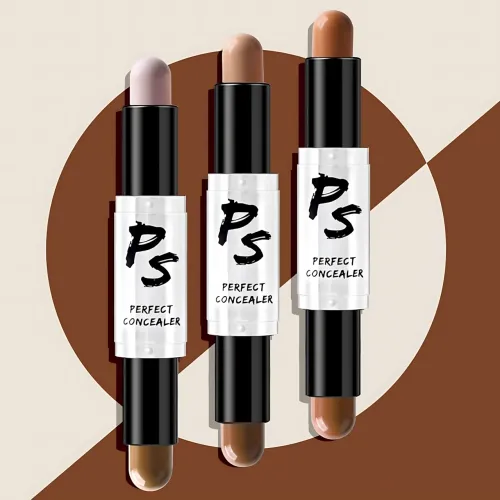 Хайлайтери для обличчя Highlight Stick 2в1, двоколірний консилер у стику для контурингу - фото 6