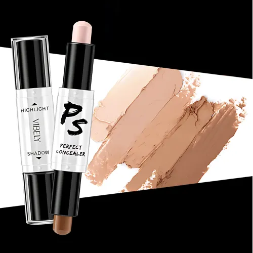 Хайлайтери для обличчя Highlight Stick 2в1, двоколірний консилер у стику для контурингу