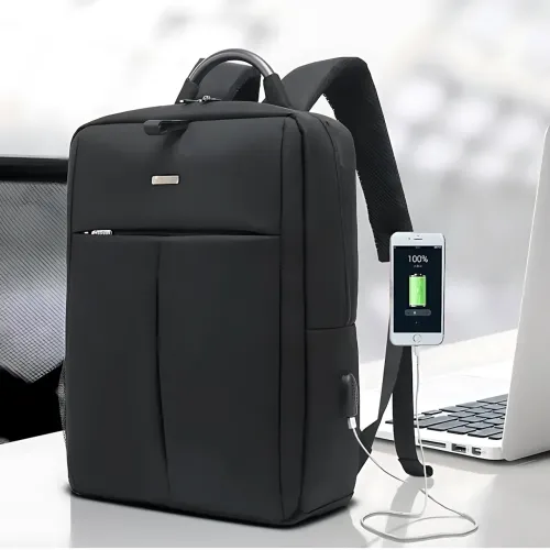 Рюкзак для ноутбука з USB-портом для заряджання, шкільна сумка великого обсягу для студента, поліестер - фото 7