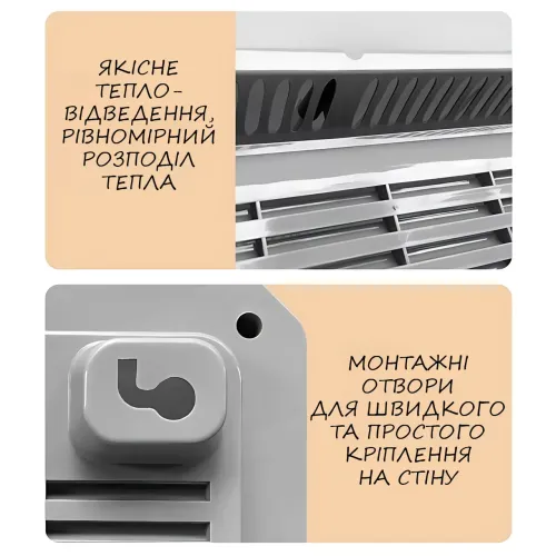 Тепловентилятор настінний MS 5962, настінна дуйка з пультом дистанційного керування, 2000 Вт - фото 6