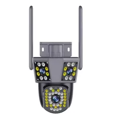 Вулична Wi-Fi камера відеоспостереження 360°, 4MPx+4MPx+4MPx, 3 об'єктиви, відстеження руху, дуплекс