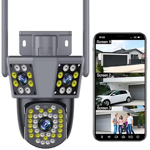 Вулична Wi-Fi камера відеоспостереження 360°, 4MPx+4MPx+4MPx, 3 об'єктиви, відстеження руху, дуплекс - фото 14