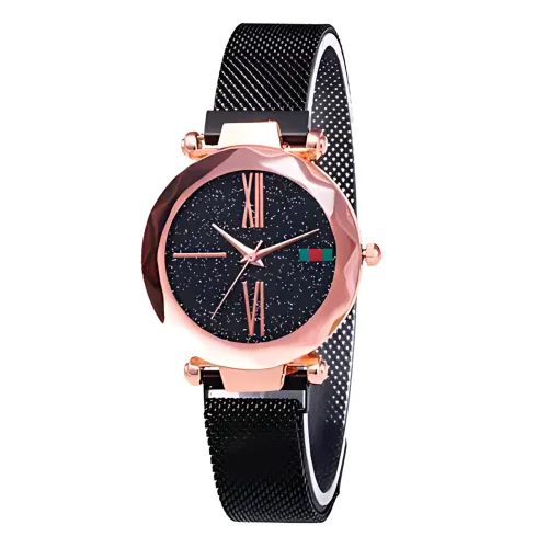 Женские часы Starry Sky Watch на магнитном браслете, черные - фото 2