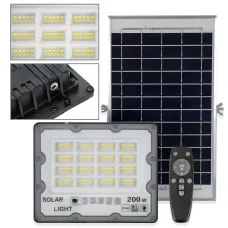 Вуличний прожектор на стовп із сонячною панеллю 200W JX 007, SOLAR ліхтар з датчиком руху та пультом