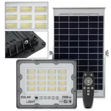 Вуличний прожектор на стовп із сонячною панеллю 200W JX 007, SOLAR ліхтар з датчиком руху та пультом