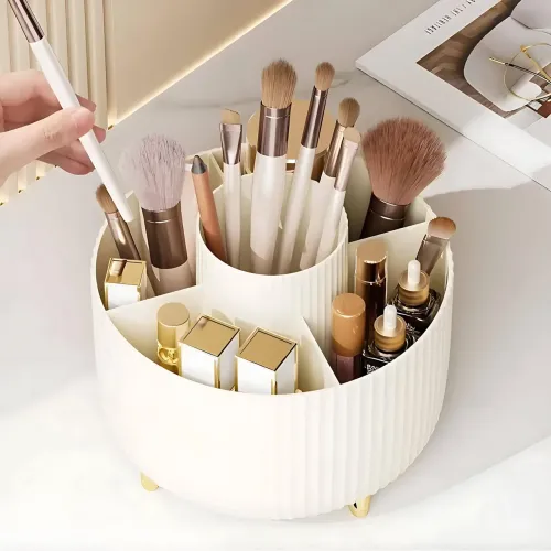 Органайзер для дрібниць і косметики, обертовий органайзер Cosmetic Rack, круглий, 5 відділень - фото 9