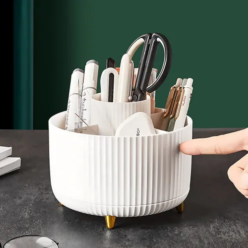 Органайзер для дрібниць і косметики, обертовий органайзер Cosmetic Rack, круглий, 5 відділень - фото 12
