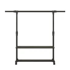 Вішалка для одягу, телескопічна Double Garment Rack на колесах із регулюванням висоти, 150х155 см