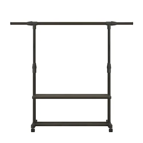 Вішалка для одягу, телескопічна Double Garment Rack на колесах із регулюванням висоти, 150х155 см - фото 2