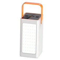 Power Bank 100 000 MAH, портативное зарядное YM-655 с быстрой зарядкой, 4 USB и ярким фонарем, белый
