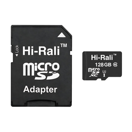 Карта памяти Hi-Rali MicroSDXC & Adapter, интерфейс UHS-3, скорость Class 10, объем 128Gb, Black - фото 2