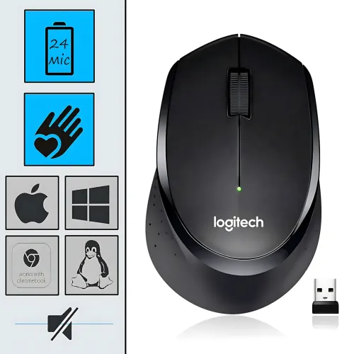 Беспроводная мышка LOGITECH SILENT PLUS M330, качественная игровая мышь для ноутбука, ПК