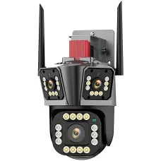 Wi-Fi камера видеонаблюдения 5K, уличная IP камера Wonsdar PW12-5K с тремя объективами и двухсторонним звуком