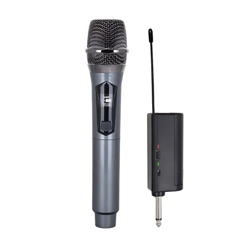 Микрофон беспроводной с караоке, Bluetooth-микрофон UHF TTD-M10 с дальностью действия до 50 м, серый - фото 2
